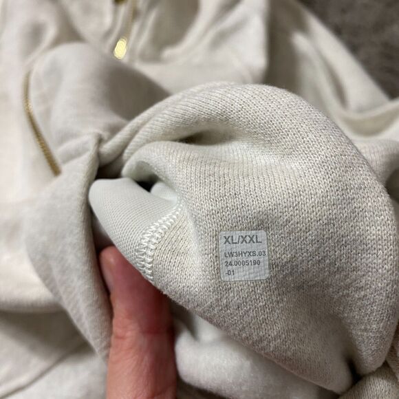 Lululemon Size XL XXL Scuba Oversized Funnel-Neck Half Zip Heathered Bone Gold - Picture 3 of 9